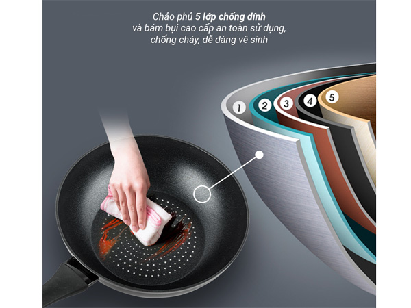 Chảo kim cương đáy từ Nagakawa NAG2451 (24cm)