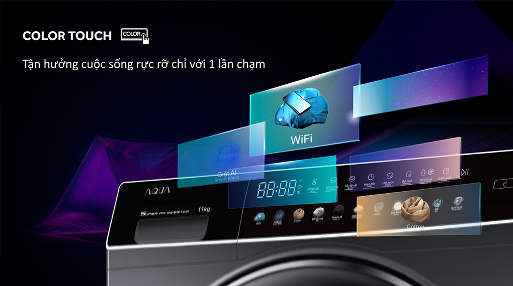 Máy giặt Aqua Inverter 10 kg AQD-DW1000J.BK