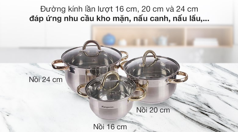 Bộ nồi Kangaroo KG866