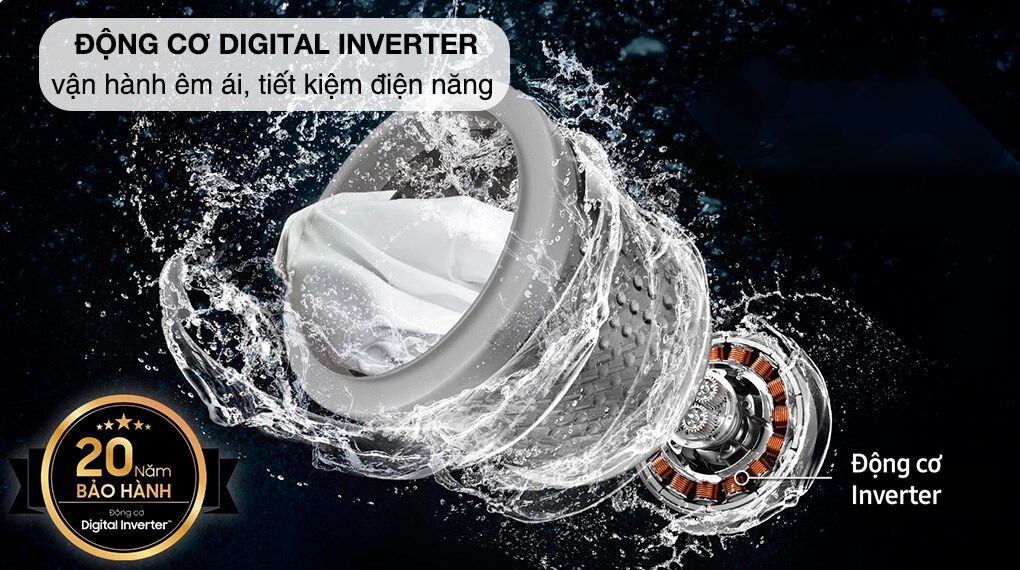 Máy giặt sấy Samsung Bespoke AI Inverter giặt 14 kg - sấy 8 kg WD14BB944DGMSV