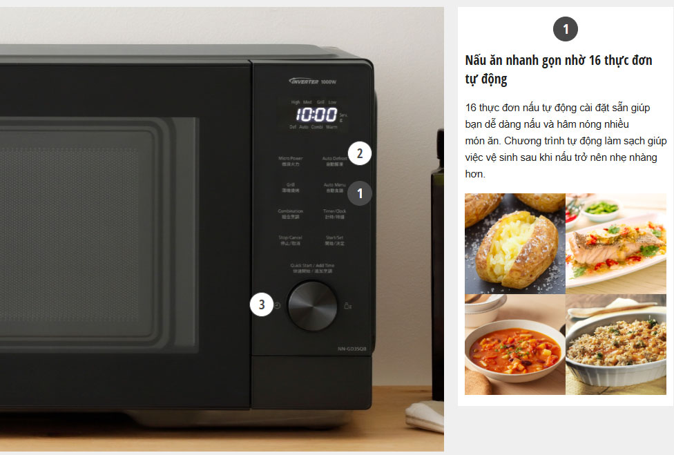 Lò vi sóng có nướng Panasonic 29 lít NN-GD35QBYUE