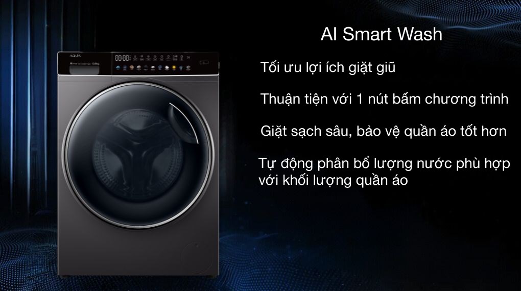 Máy giặt sấy Aqua Inverter giặt 13 kg - sấy 8 kg AQD-DH1300H.PS