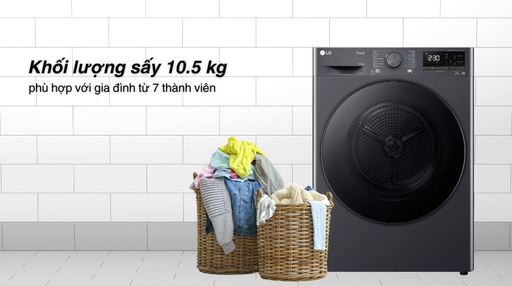 Máy sấy quần áo bơm nhiệt LG 10.5 kg DVHP50M
