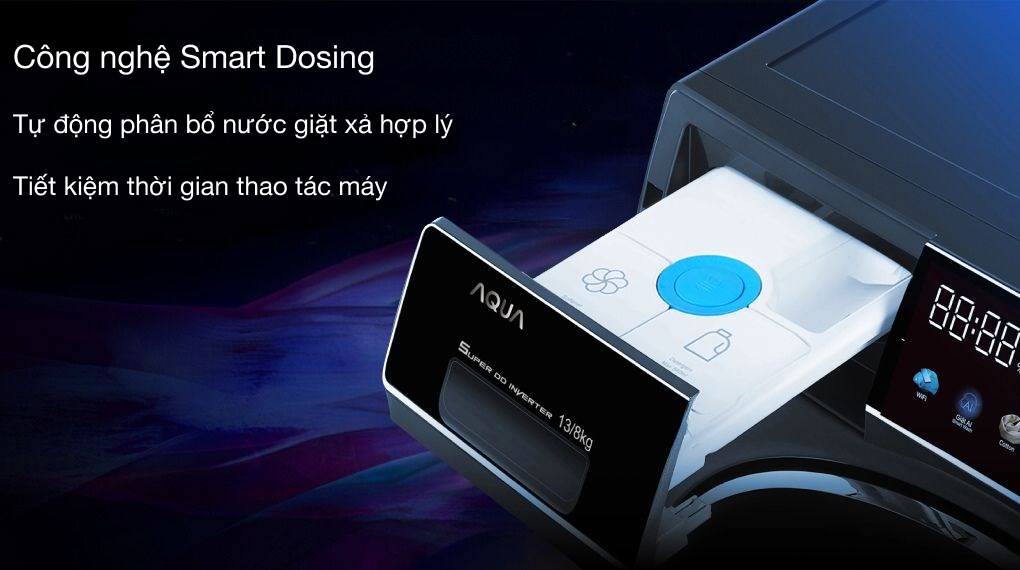 Máy giặt sấy Aqua Inverter giặt 13 kg - sấy 8 kg AQD-DH1300H.PS