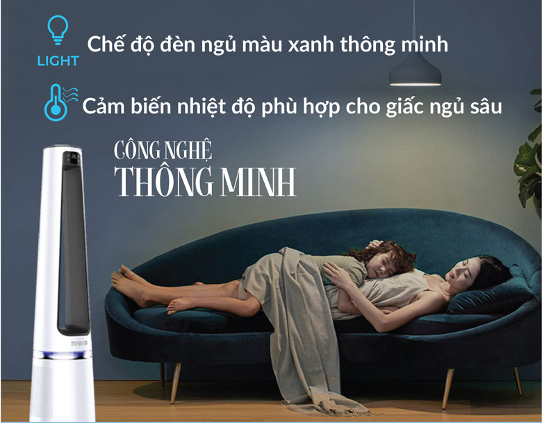 Quạt tháp không cánh kèm lọc không khí Tiross TS9176