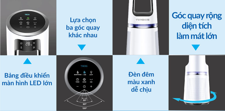 Quạt tháp không cánh kèm lọc không khí Tiross TS9176