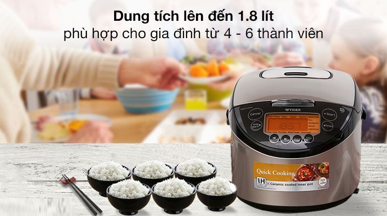 Nồi cơm cao tần Tiger 1.8 lít JKT-D18W-SK