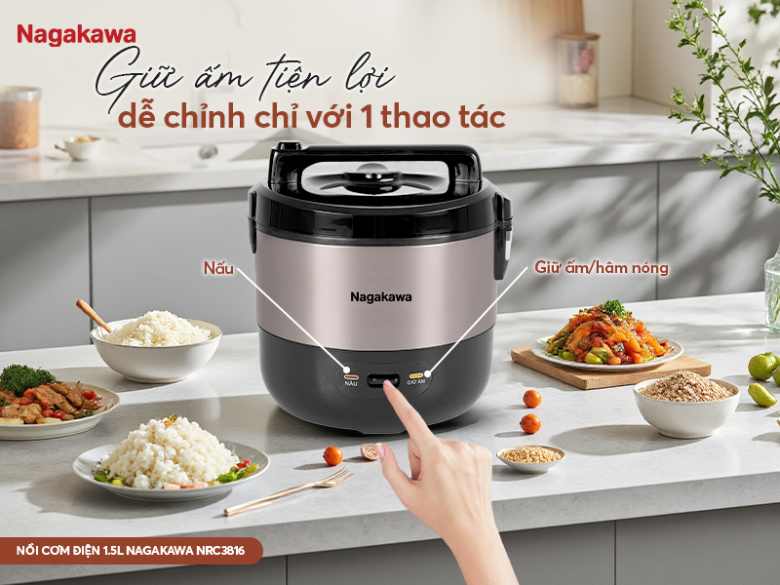 Nồi cơm điện Nagakawa 1.5 lít NRC3816