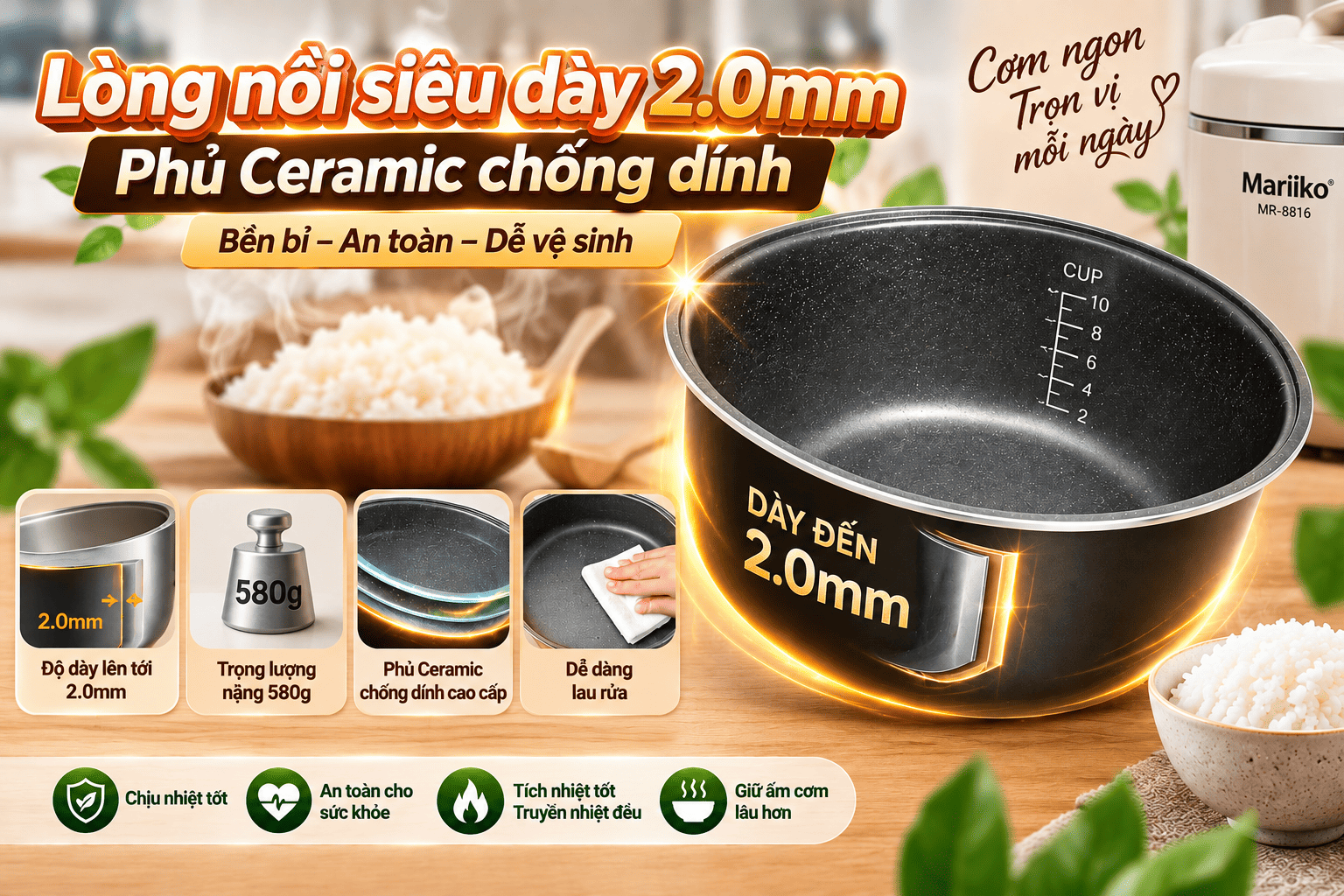 Nồi Cơm Điện Mariiko MR8816