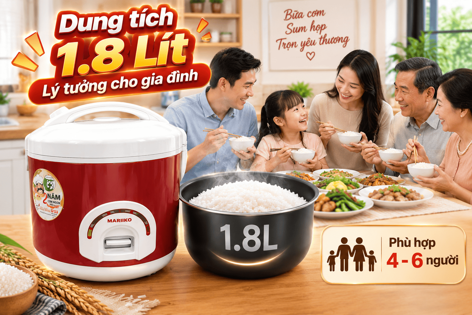 Nồi Cơm Điện Mariiko MR8816
