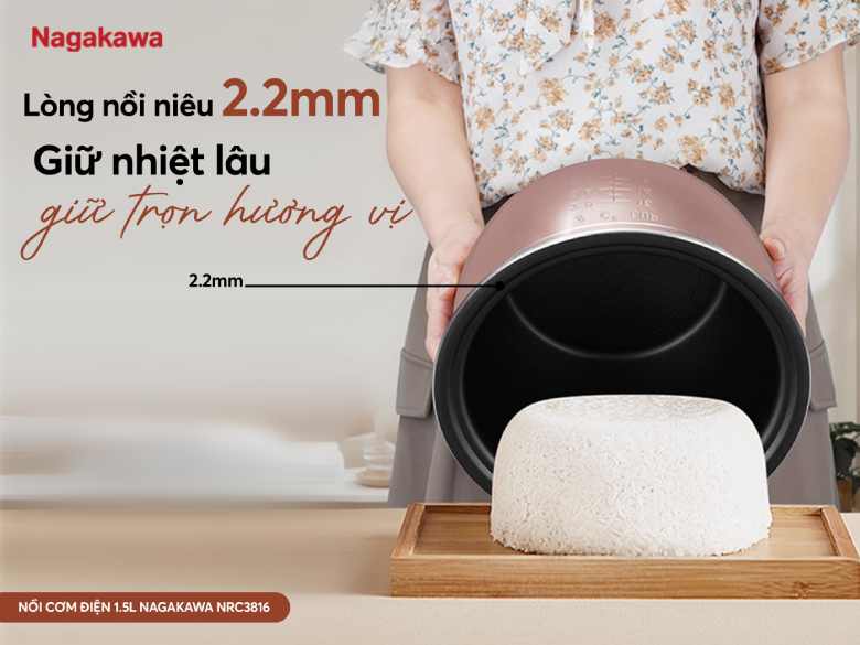 Nồi cơm điện Nagakawa 1.5 lít NRC3816