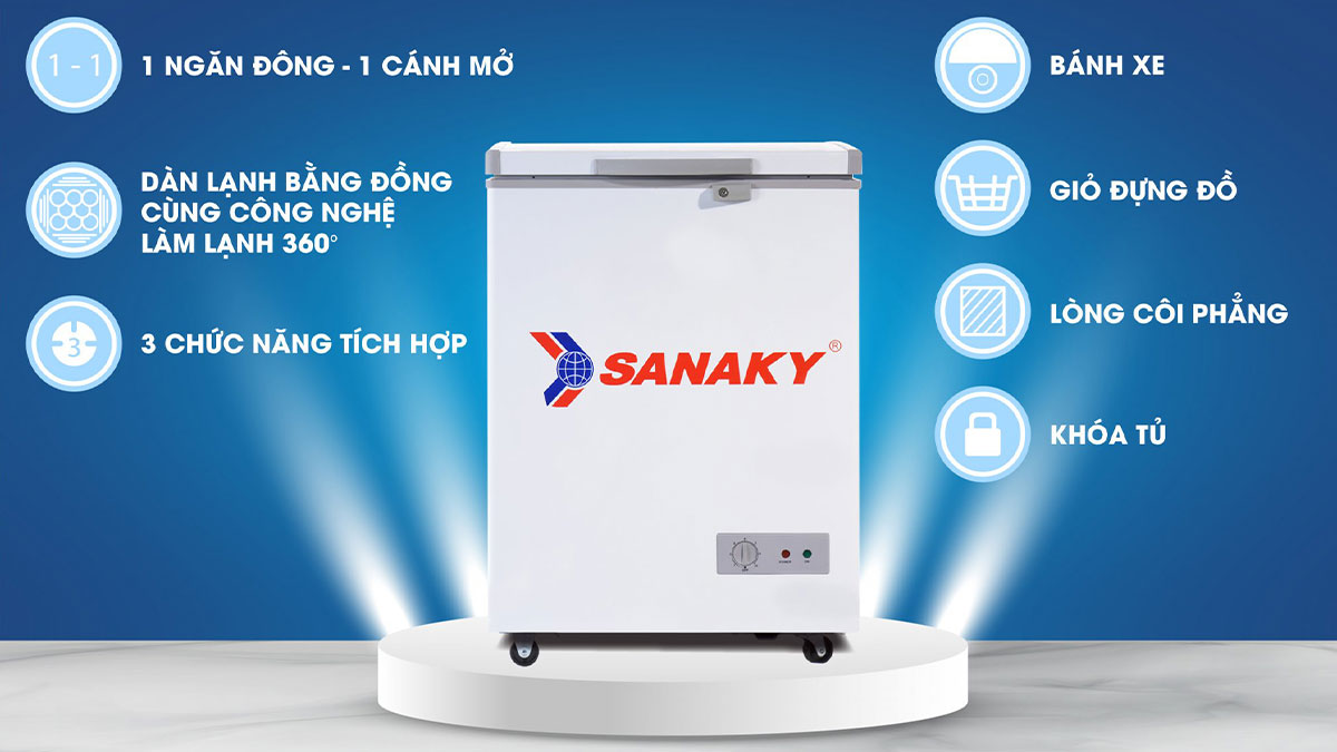 Tủ Đông Sanaky 100 Lít Sanaky VH1599HY