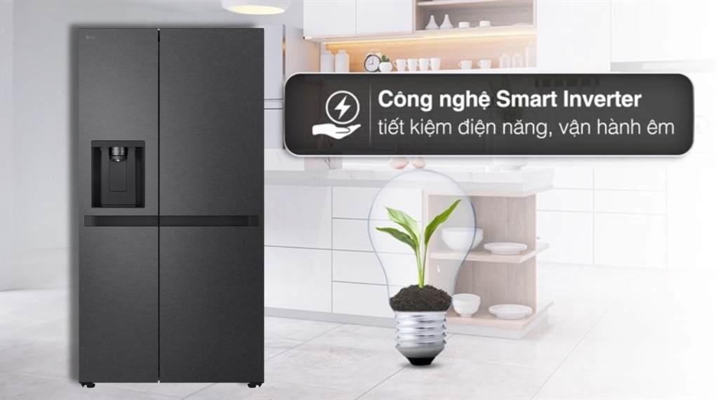 Tủ lạnh LG Inverter 641 lít Side By Side LSI63BLMA
