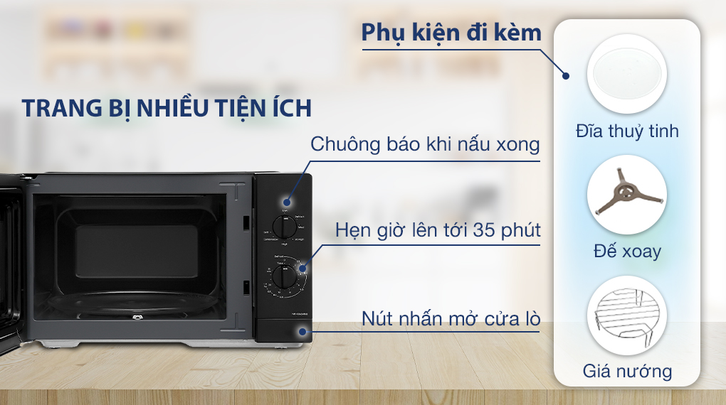 Lò vi sóng có nướng Panasonic 24 lít NN-GM34NBYUE