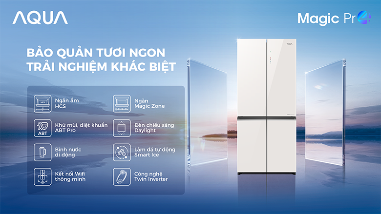 Tủ lạnh Multi Door Aqua Inverter 522 lít AQR-MA600XA(KGC)U1