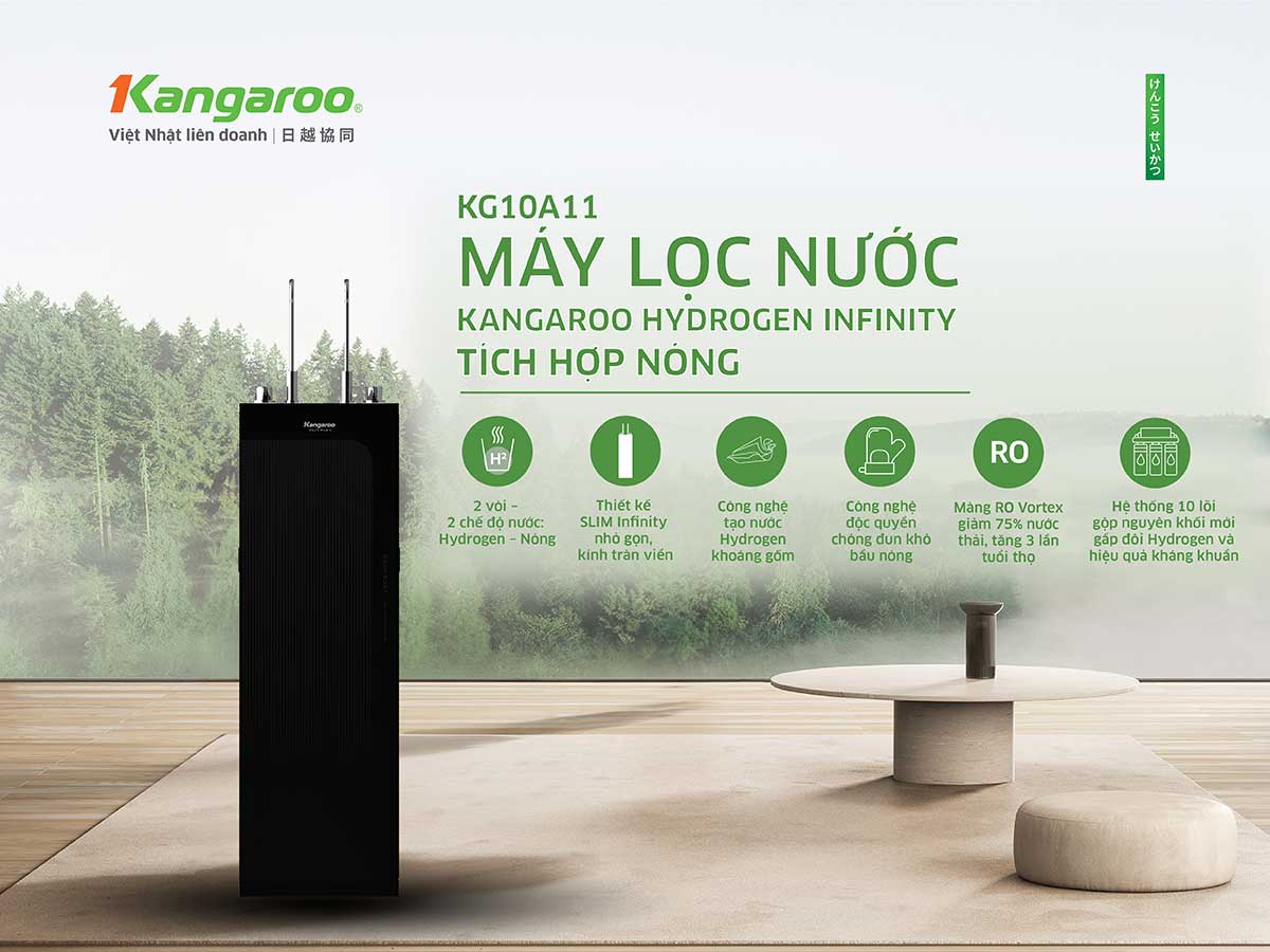 Máy lọc nước Kangaroo Hydrogen Infinity tích hợp nóng KG10A11