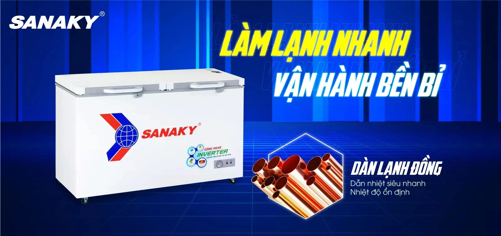Tủ đông Sanaky Inverter 410 lít VH5699HY4K