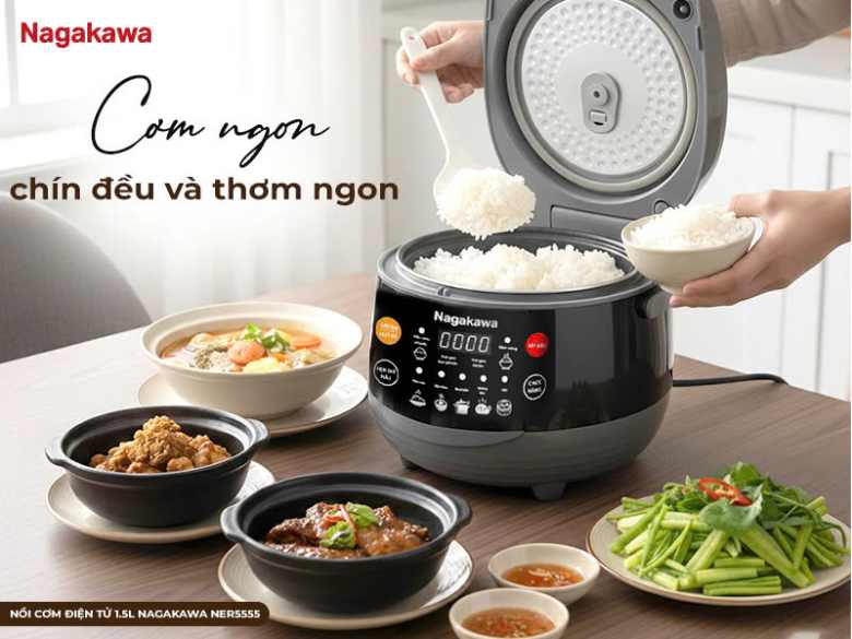 Nồi cơm điện tử Nagakawa 1.5 lít NER5555