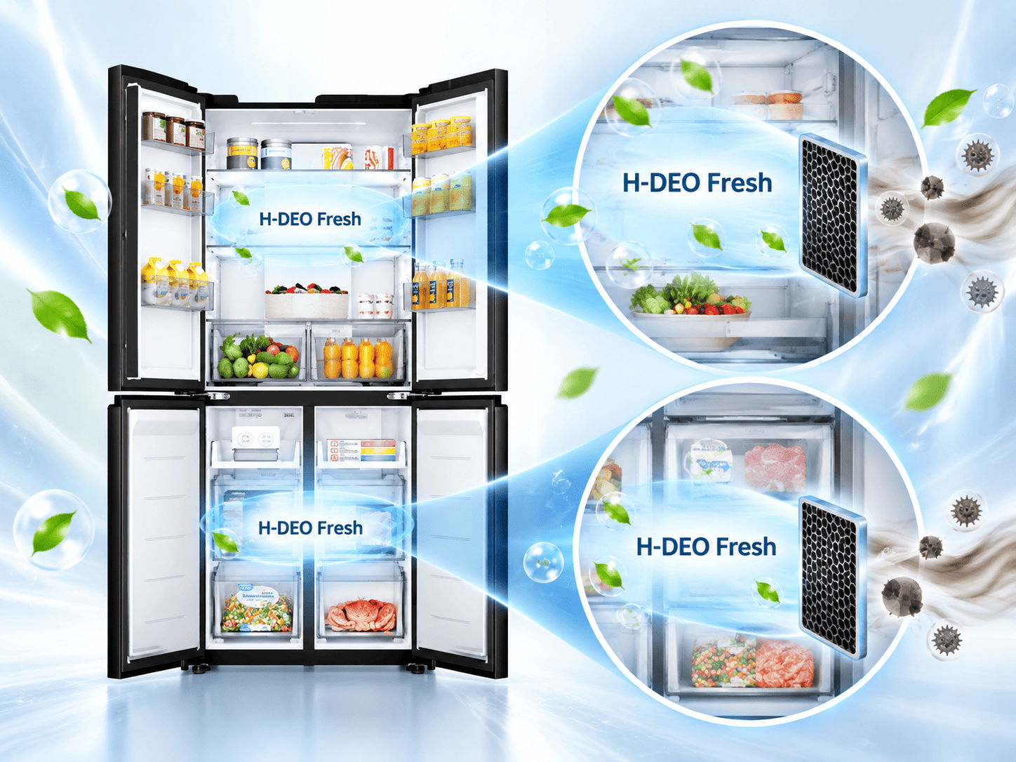 Tủ lạnh Aqua Inverter 460 Lít Multi Door AQR-M505XA(GB)