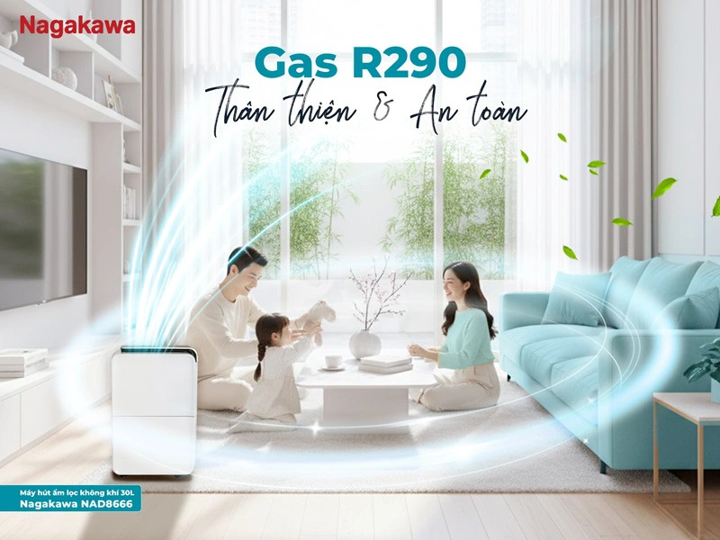 Máy hút ẩm lọc không khí 30L Nagakawa NAD8666