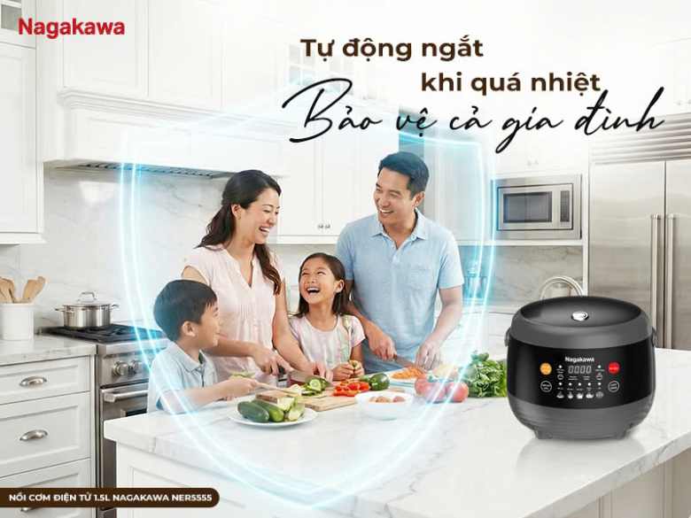 Nồi cơm điện tử Nagakawa 1.5 lít NER5555