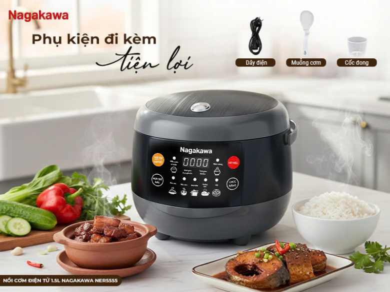 Nồi cơm điện tử Nagakawa 1.5 lít NER5555