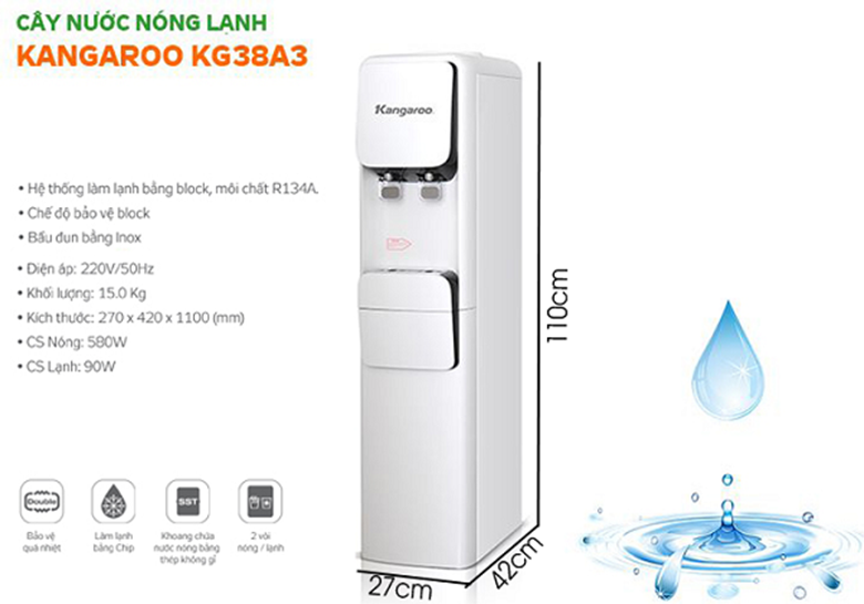 Cây nước nóng lạnh Kangaroo KG38A3