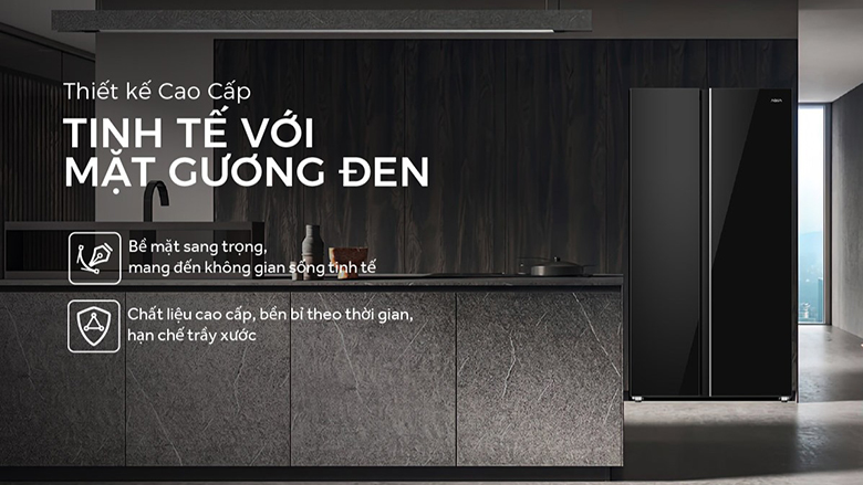 Tủ lạnh Side By Side Aqua Inverter 646 lít AQR-S682XA(GB)
