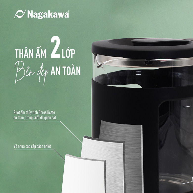 Ấm siêu tốc Nagakawa 1.7 lít NAG0317