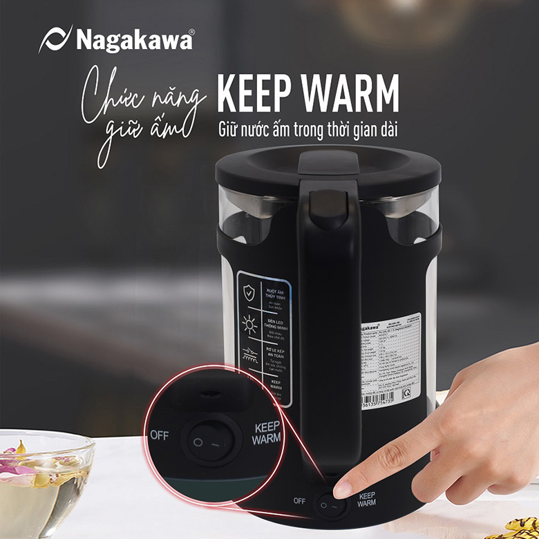Ấm siêu tốc Nagakawa 1.7 lít NAG0317