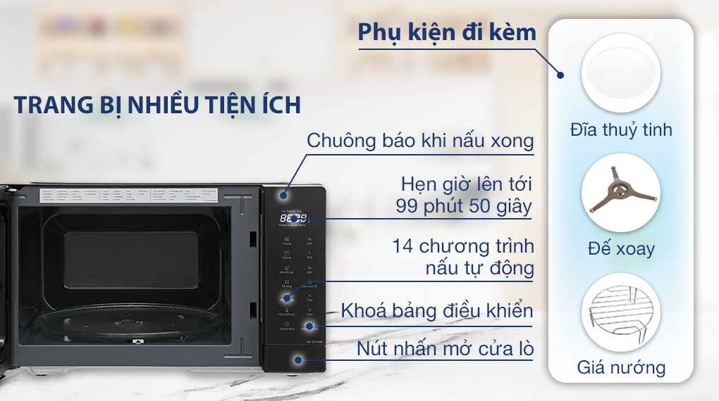 Lò vi sóng có nướng Panasonic NN-GT35NBYUE 24 lít 