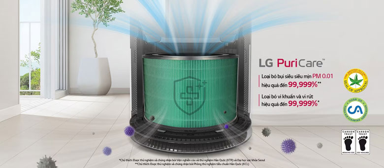 Máy lọc không khí 2 tầng LG PuriCare 70W AS10GDWH0