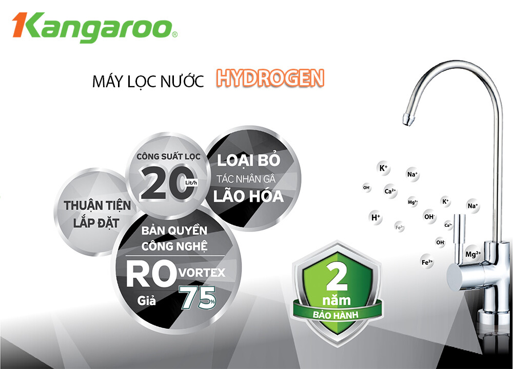 Máy lọc nước Kangaroo 10 cấp Hydrogen RO KG100HGKHONGVO