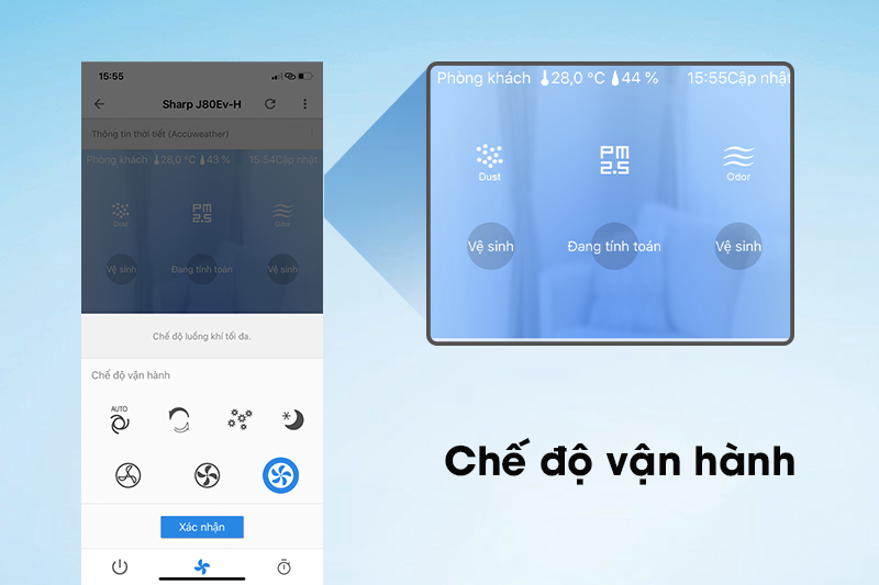 Máy lọc không khí Sharp 48W FP-J80EV-H