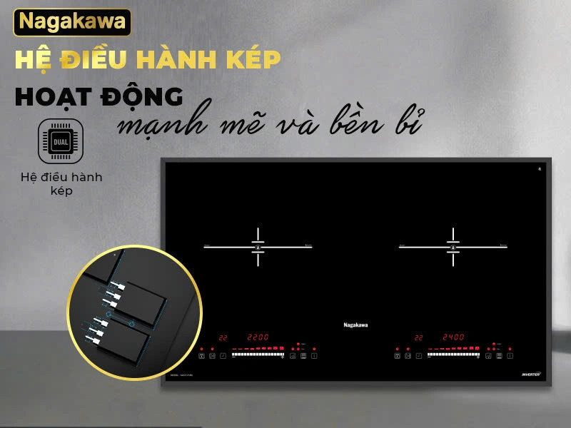 Bếp từ đôi Inverter Nagakawa NAG1214M