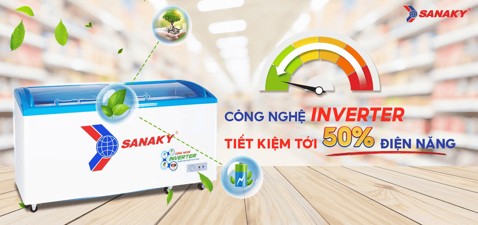 Tủ đông Sanaky 450 lít VH6899K3