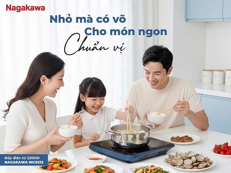Bếp từ đơn Nagakawa 2200W NIC6212