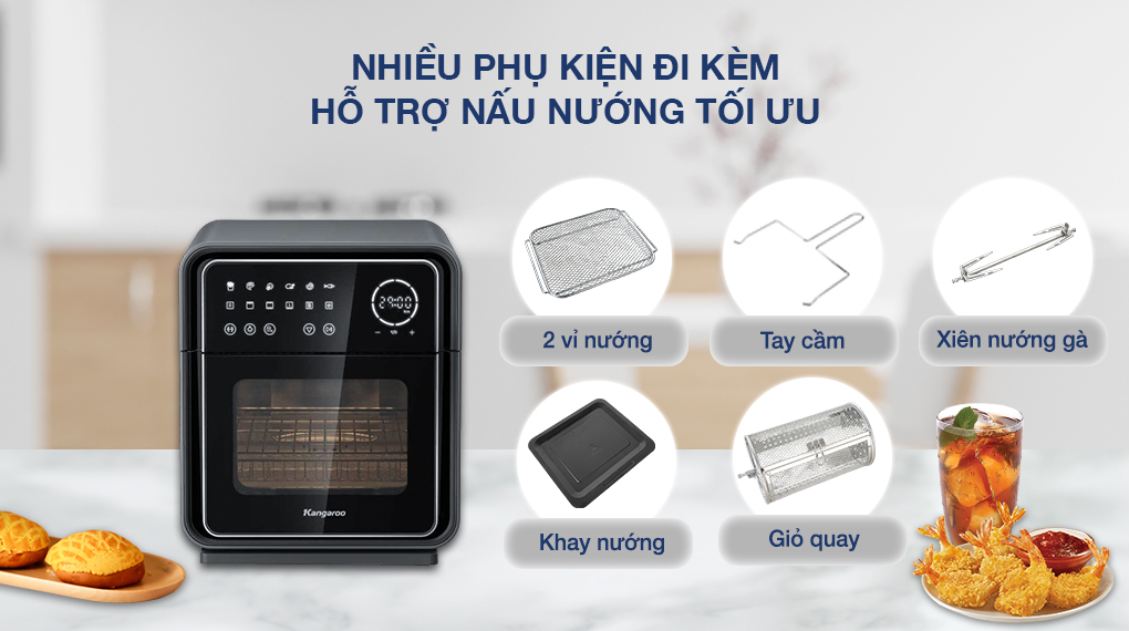 Nồi chiên không dầu Kangaroo KG12AF8A 12 lít