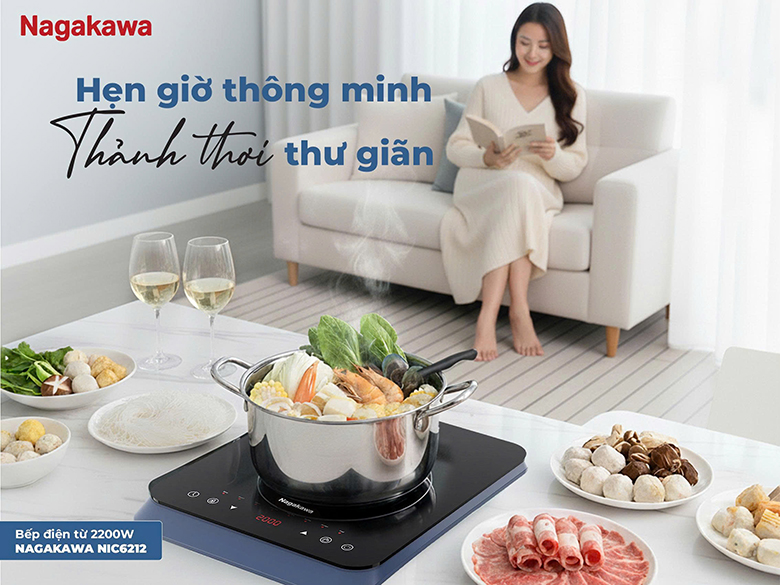 Bếp từ đơn Nagakawa 2200W NIC6212
