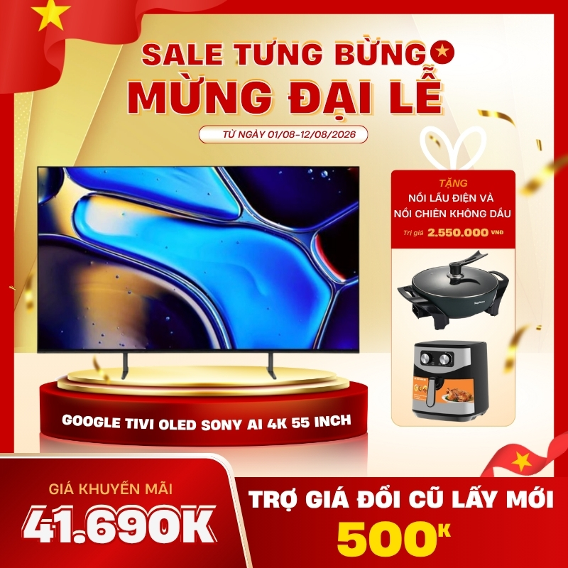 Google Tivi OLED Sony AI 4K 55 inch K-55XR80