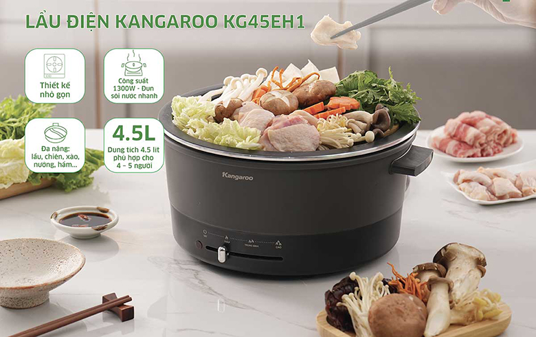 Nồi lẩu điện Kangaroo 4.5 lít KG45EH1