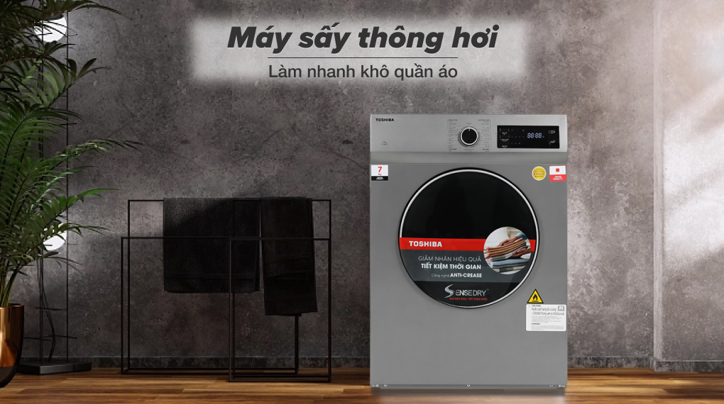 Máy sấy thông hơi Toshiba 7.0 KG TD-H80SEV(WK)