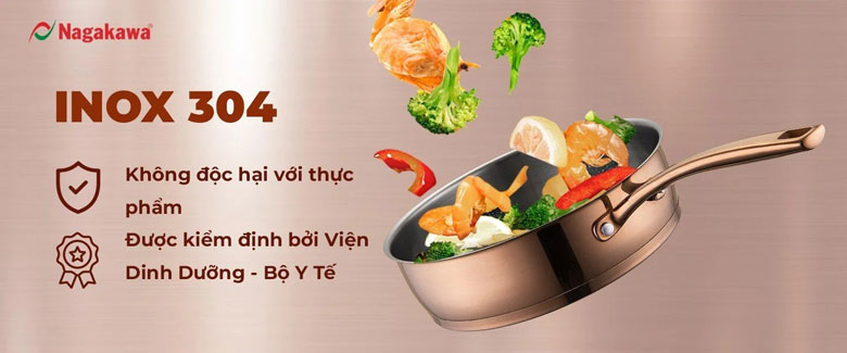 Chảo inox Nagakawa 24cm NAG1358-24P