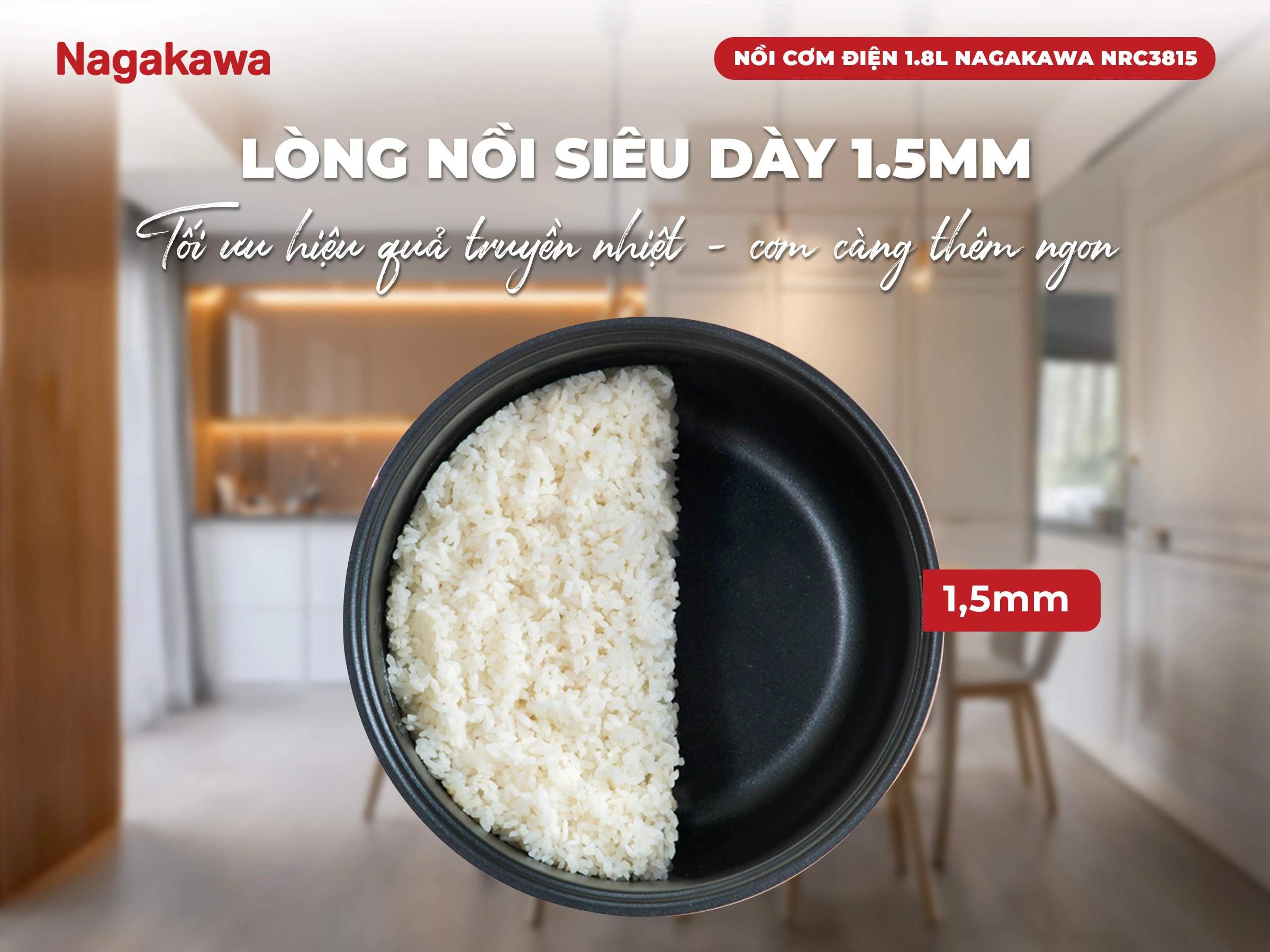 Nồi cơm điện Nagakawa NRC3815