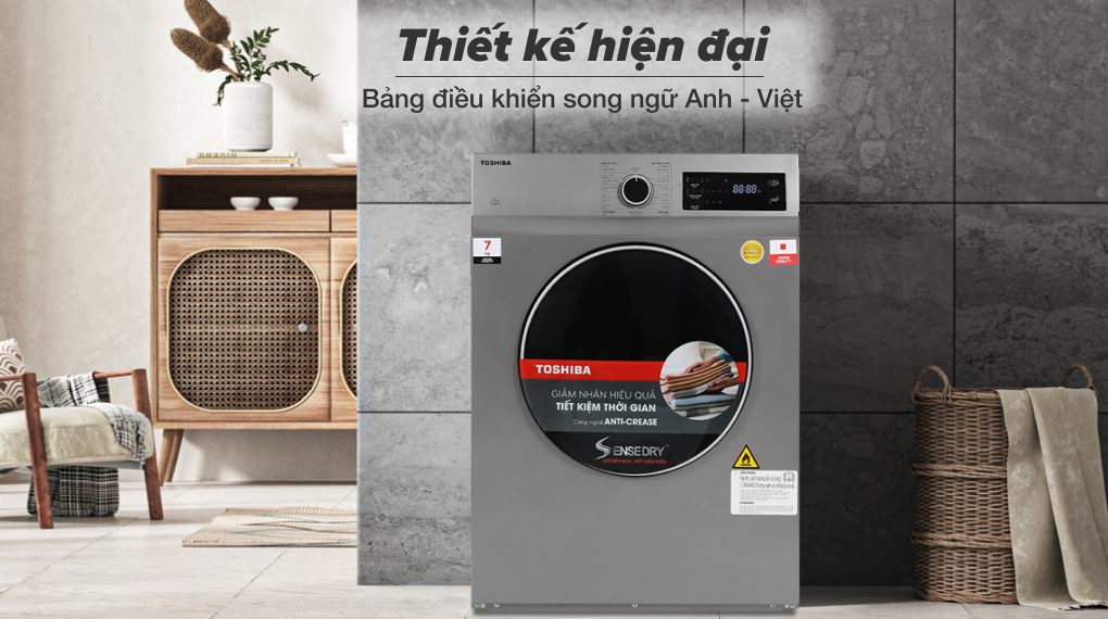 Máy sấy thông hơi Toshiba 7.0 KG TD-H80SEV(WK)