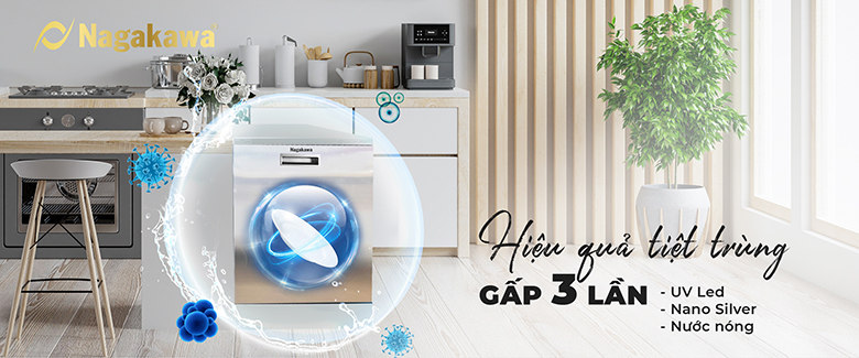 Máy rửa bát độc lập 15 bộ Nagakawa NK15D06M