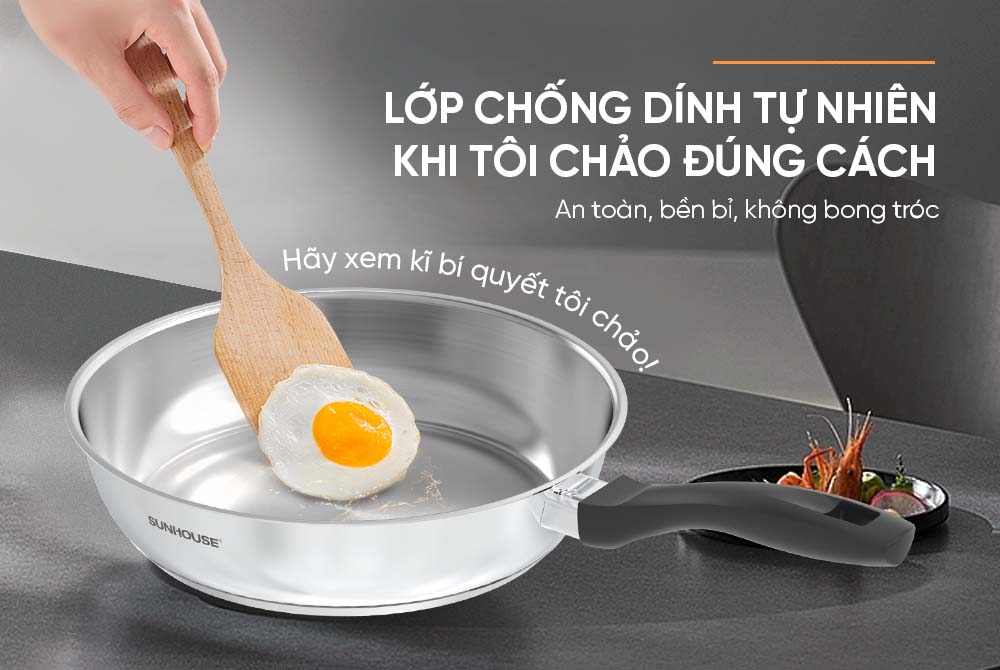 Chảo inox Impact Sunhouse ECO IN28M3