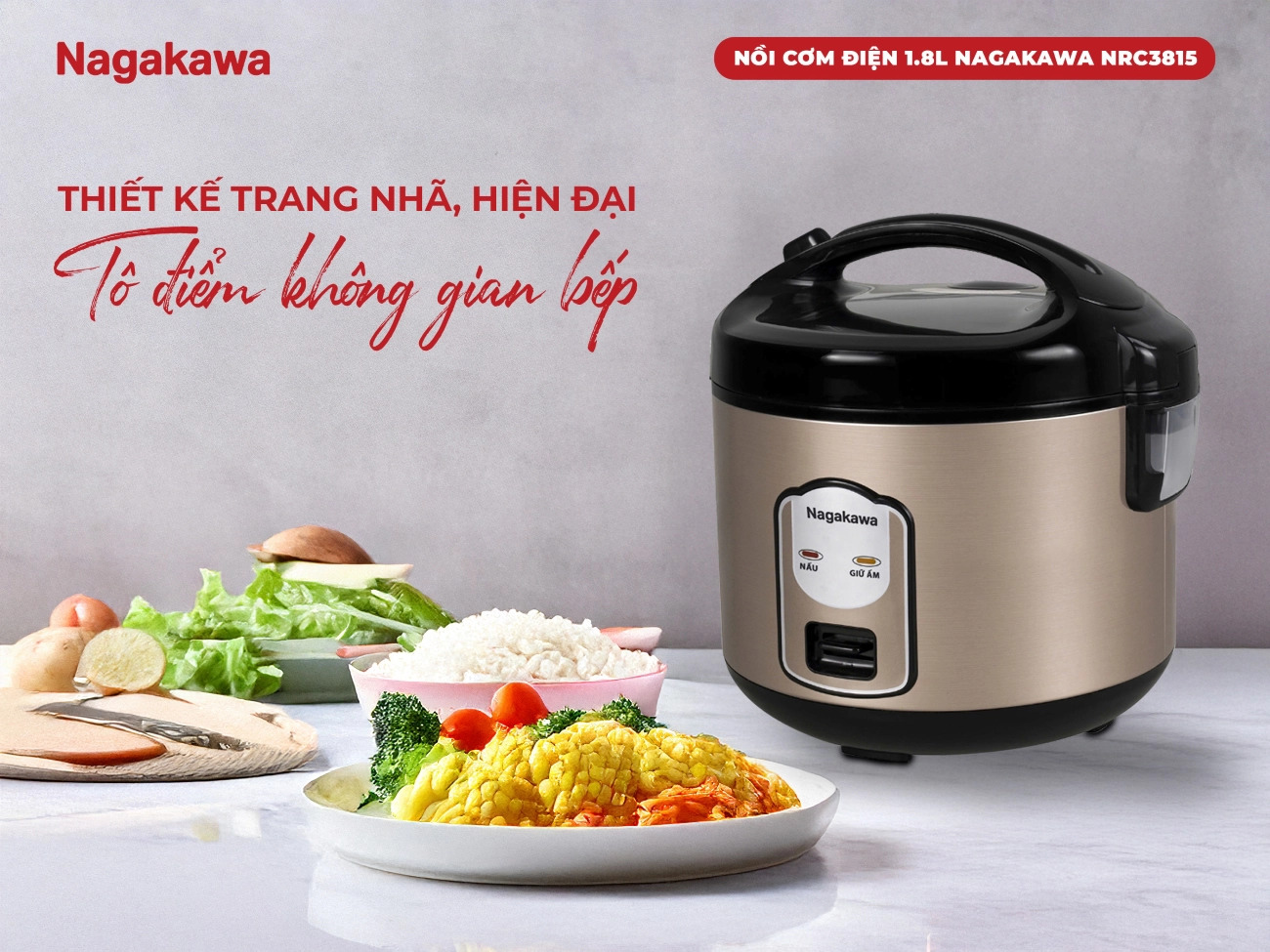 Nồi cơm điện Nagakawa NRC3815