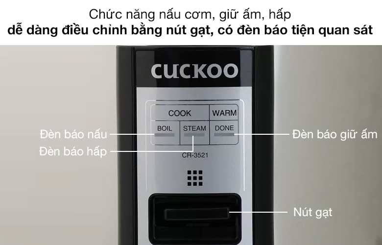 Nồi cơm điện công nghiệp nắp gài Cuckoo 6.3 lít CR-3521/BKSTVNCV