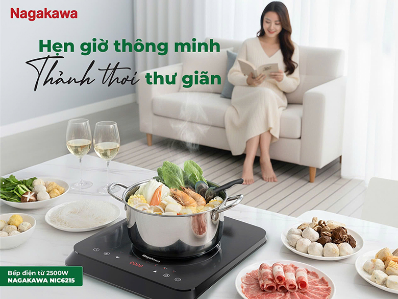 Bếp từ đơn Nagakawa 2500W NIC6215